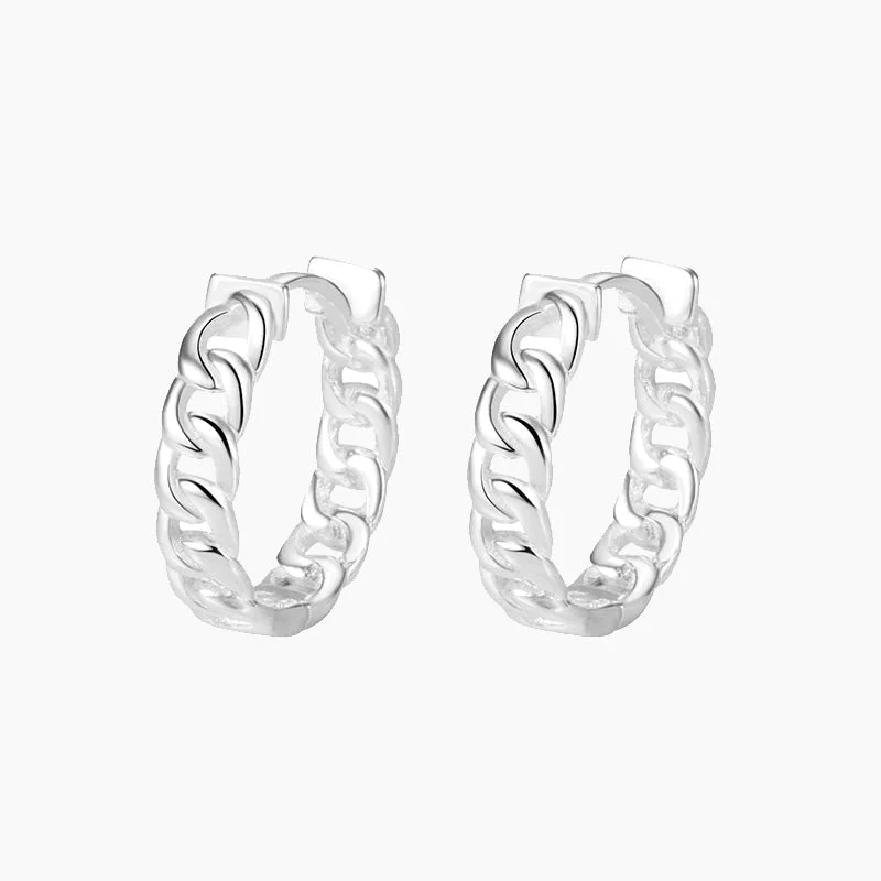 Lily motif earrings-Braided Sterling Silver Earrings