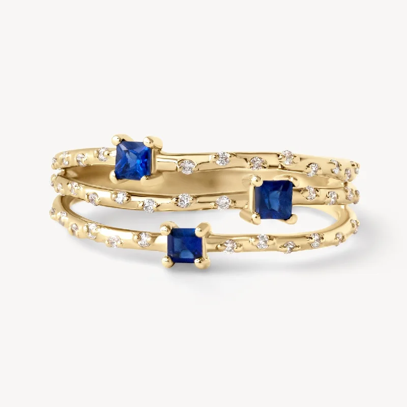 Starry Sapphire Triple Band