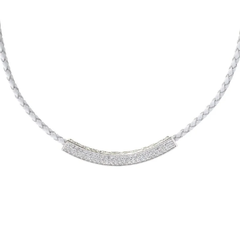 Alloy metal necklaces-Sterling Silver 2ctw White Topaz Necklace 18'L