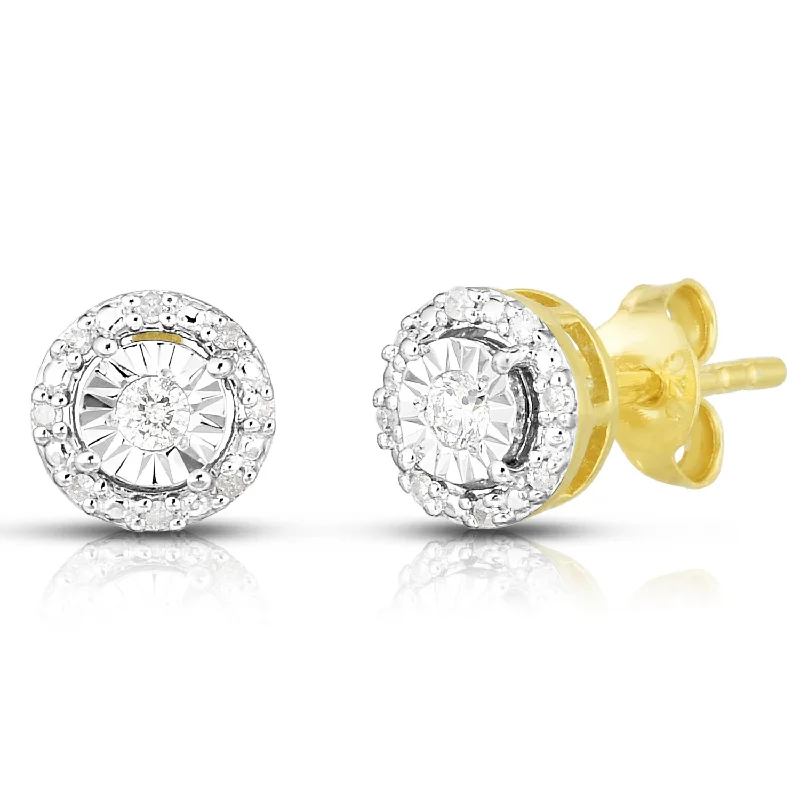 Topaz stone earrings-Classic Diamond Solitaire Stud Earrings