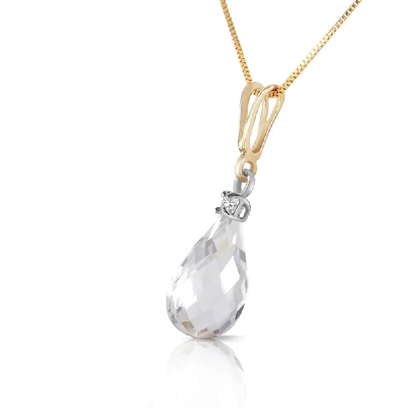 Whimsical bead necklaces-2.3 CTW 14K Solid Gold Abounding Grace White Topaz Necklace