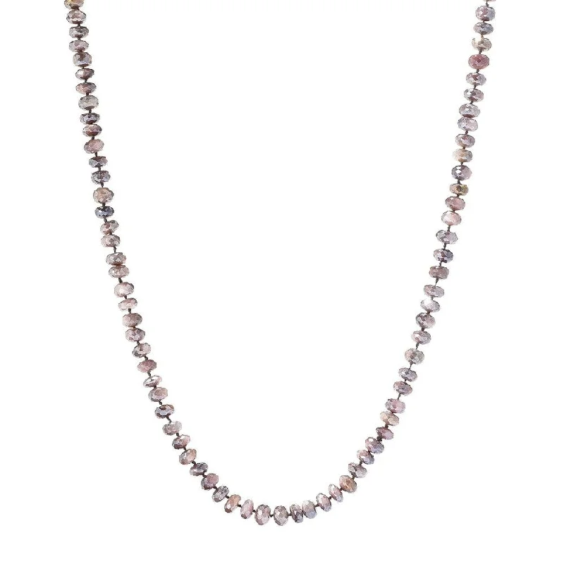 Fine bead necklaces-35" Mauve Moonstone Endless Beaded Necklace