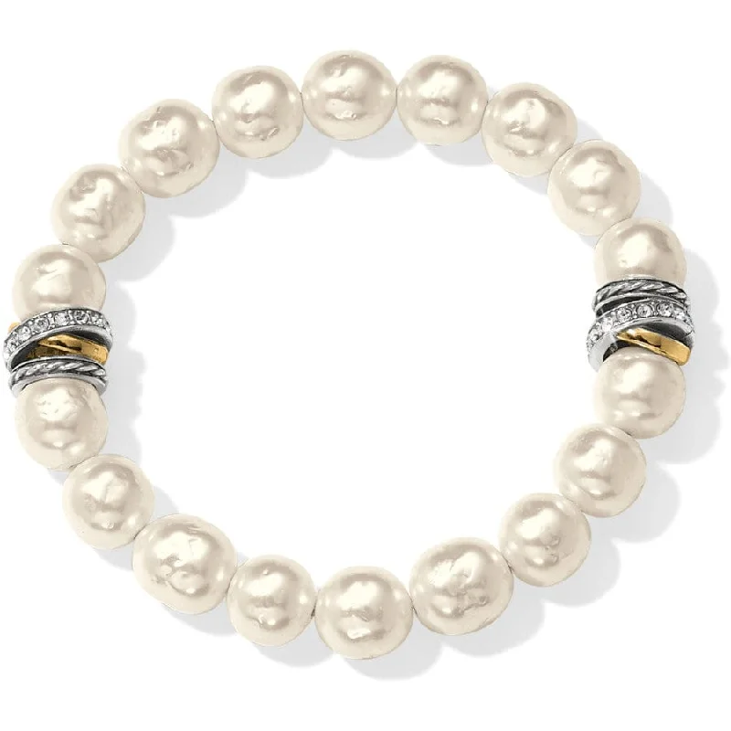 Agate bead bangles-Neptune's Rings Pearl Stretch Bracelet