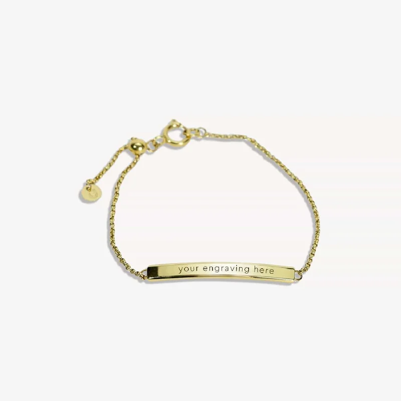 Fine bead bangles-The Engravable Bar Bracelet in Gold