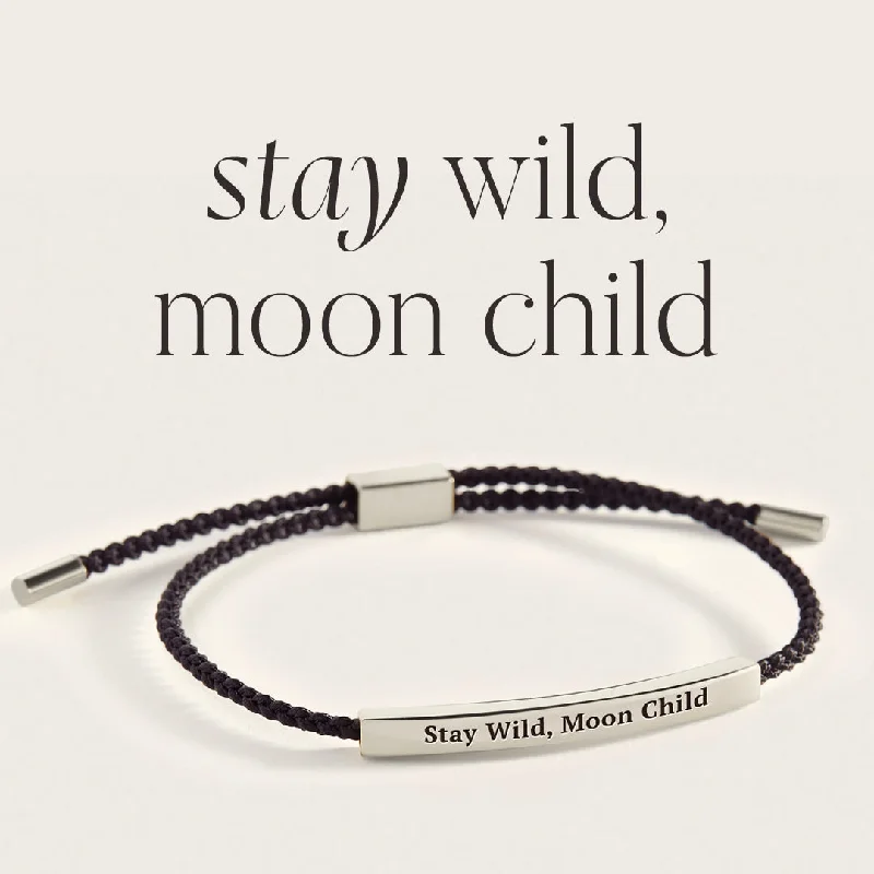 Bead charm bangles-Stay Wild, Moon Child Inspire Bracelet