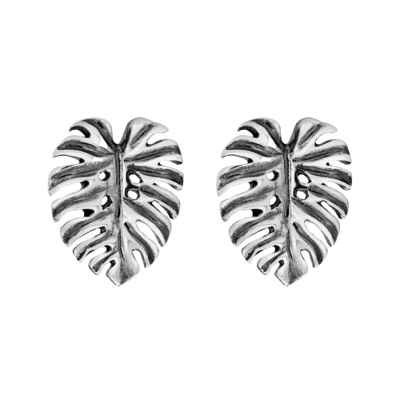 Tide drop earrings-MONSTERA - Sterling Silver Studs