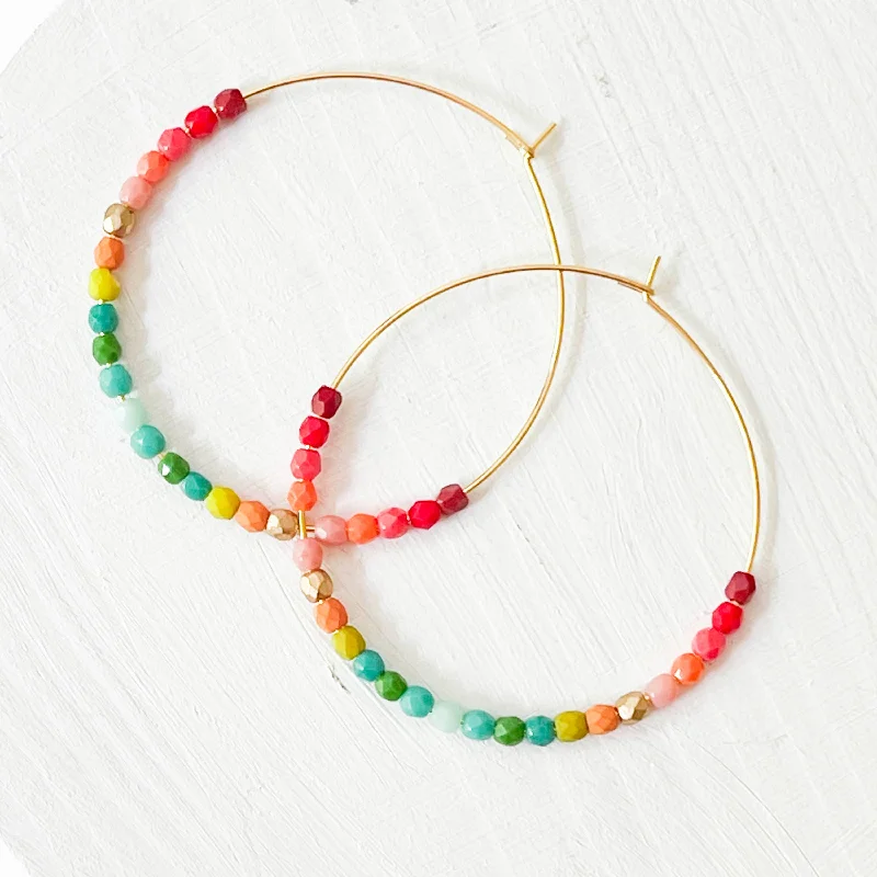 Vintage flair earrings-Lyric Large Beaded Hoop Earrings