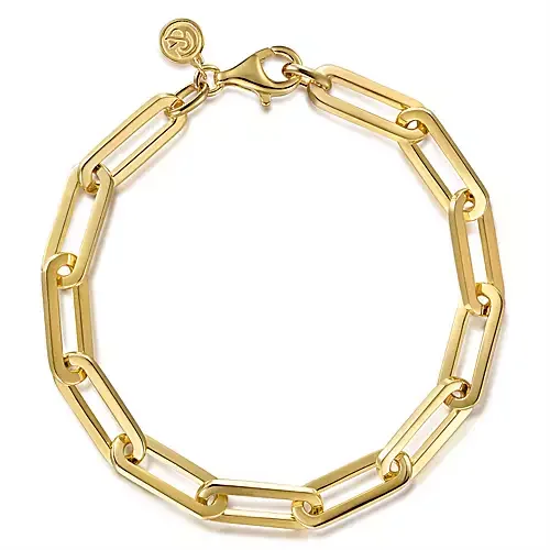 Pinch clasp bangles-FGabriel & Co. Yellow Gold Paperclip Bracelet