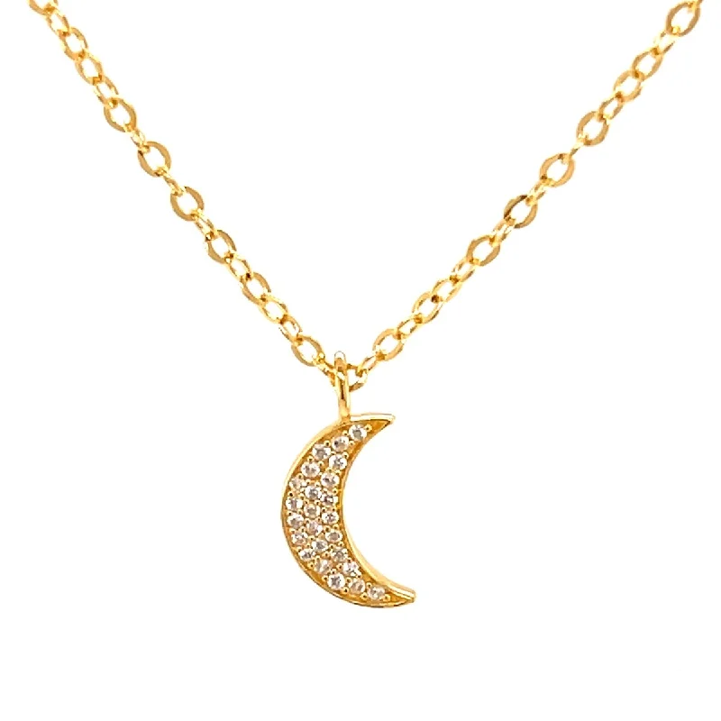 Heavy collar necklaces-Yellow Gold Plated Over Sterling Silver White Natural Zircon Necklace