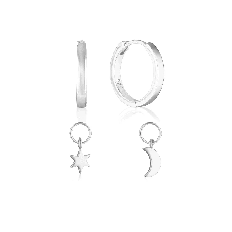 Thin pearl earrings-Build Your Earring Set Reese Silver