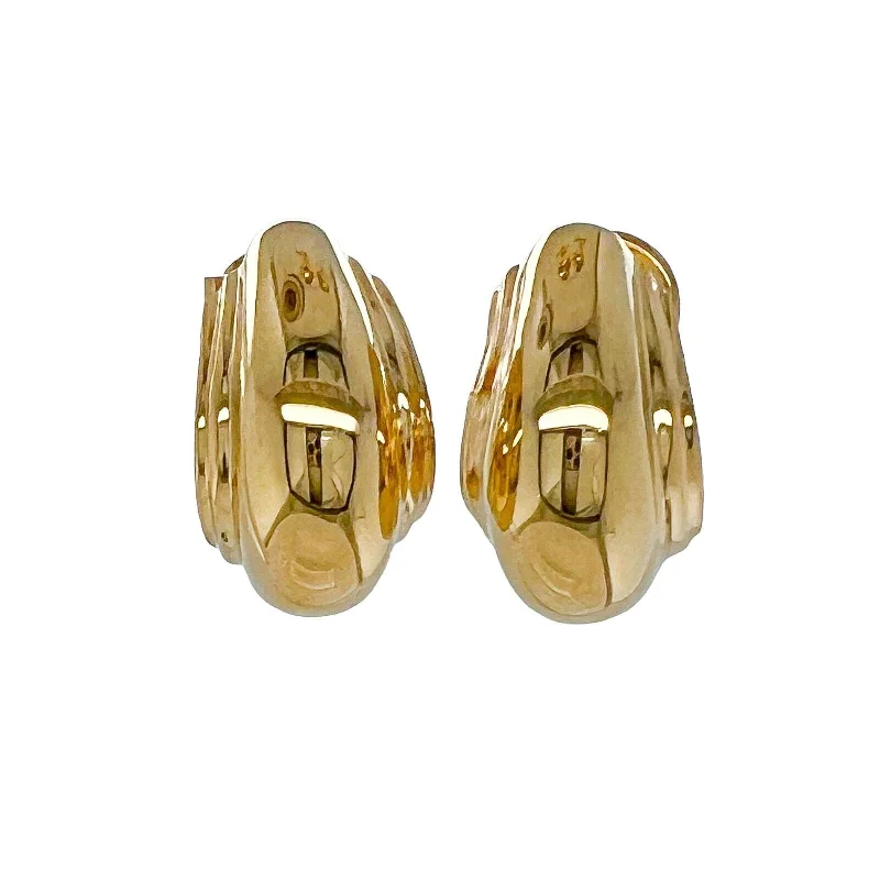 Reef knot earrings-Tiffany & Co. Paloma Picasso Vendome 18k Yellow Gold Half Hoop Earrings 15.4g