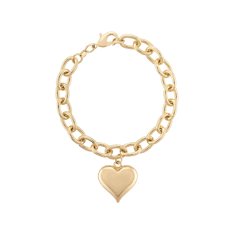 Loop charm bangles-Heart Charm Bracelet