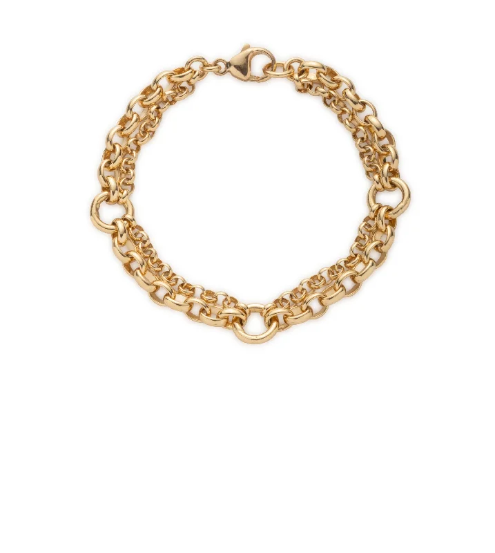 Lily motif bangles-Festoon Chain Bracelet : in Yellow Gold