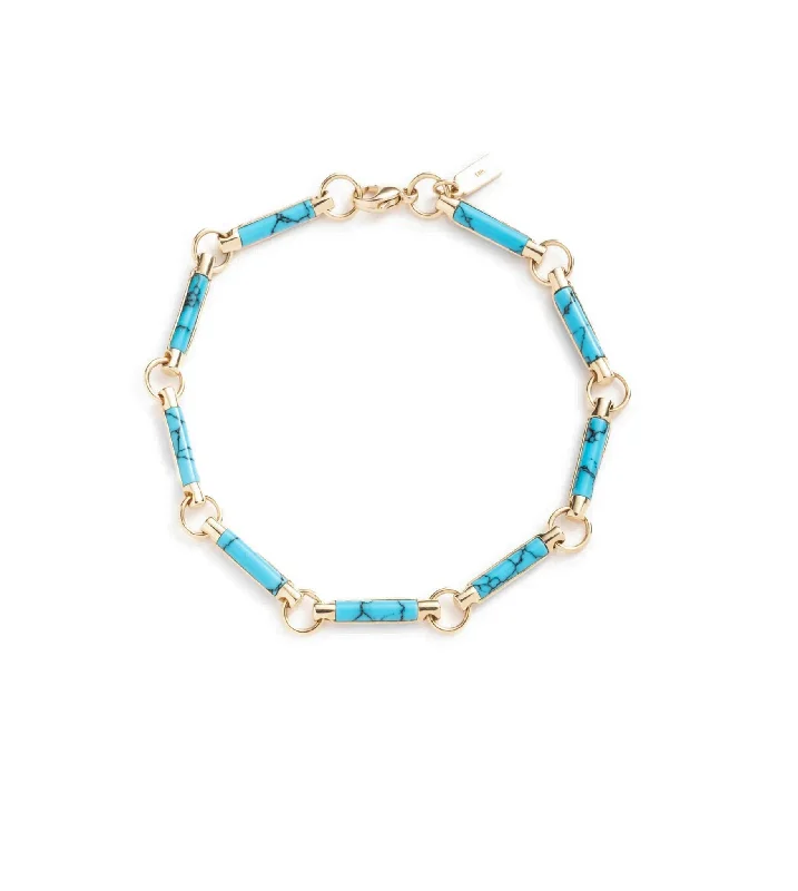 Secure clasp bangles-Element Chain Bracelet Turquoise