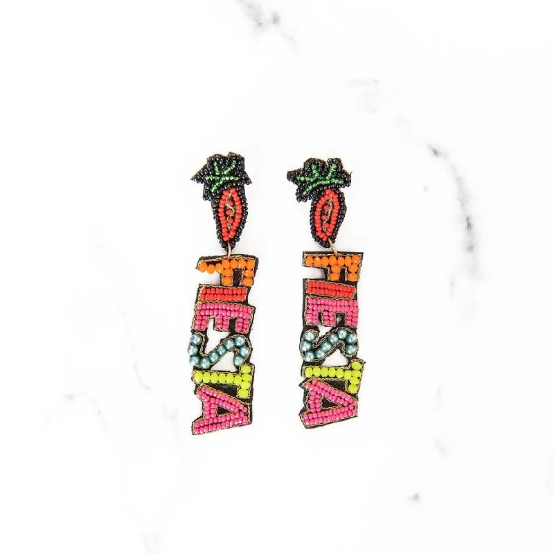 Vintage flair earrings-Beaded FIESTA Earrings