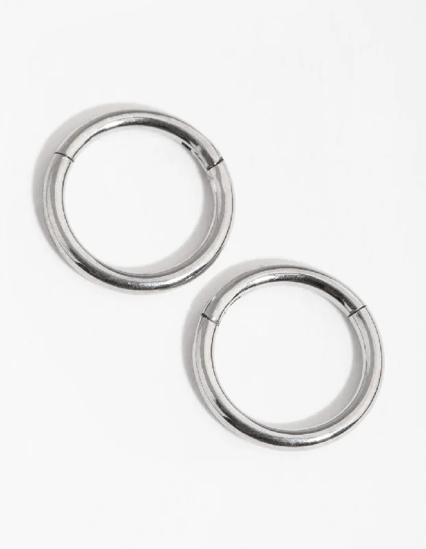 Deco style earrings-Surgical Steel Fine 8mm Sleeper Earrings