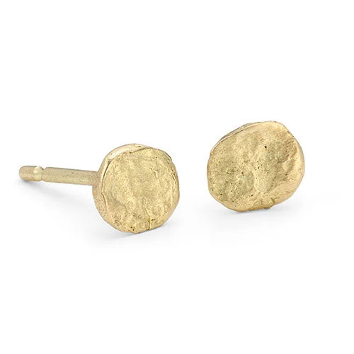 Pure crystal earrings-Nugget Studs 18ct Gold